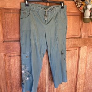 Style & Co. Petite Olive-Green Utility Capris